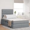 vidaXL Lit avec rangement et LED Gris clair 120 x 190 cm Polyester