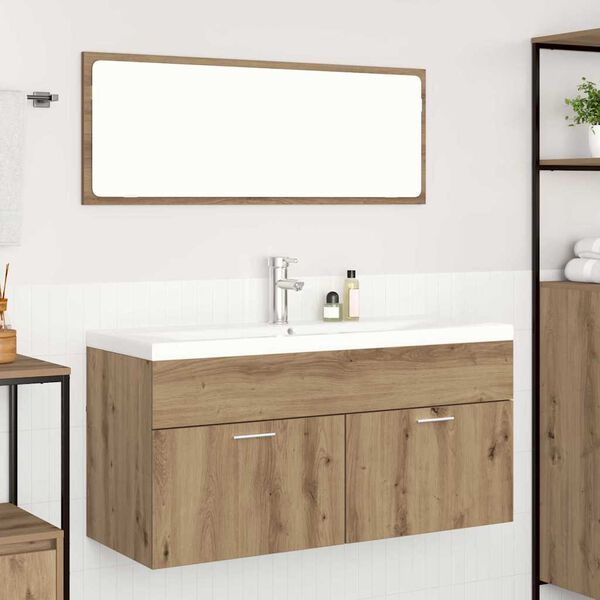 vidaXL Armoire de salle de bain Ch&ecirc;ne artisanal 100 x 38,5 x 46 cm