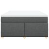 vidaXL Sommier à lattes de lit avec matelas Gris foncé 140x200cm Tissu