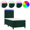 vidaXL Sommier &agrave; lattes de lit matelas LED Vert fonc&eacute; 90x190cm Velours