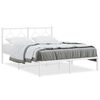 vidaXL Cadre de lit m&eacute;tal sans matelas et t&ecirc;te de lit blanc 135x190 cm