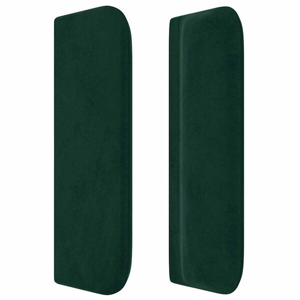 vidaXL T&ecirc;te de lit avec oreilles Vert fonc&eacute; 93x16x78/88 cm Velours
