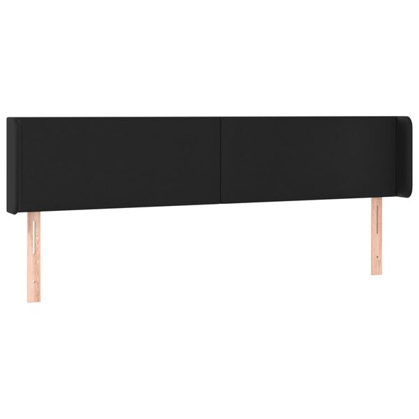 vidaXL T&ecirc;te de lit avec oreilles Noir 163x16x78/88 cm Similicuir