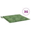 vidaXL Coussins de chaise lot de 6 motif de feuilles 40x40x4 cm tissu