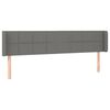 vidaXL T&ecirc;te de lit avec oreilles Gris fonc&eacute; 163x16x78/88 cm Tissu