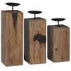 vidaXL Bougeoir 3 pcs Naturel Bois massif de r&eacute;cup&eacute;ration
