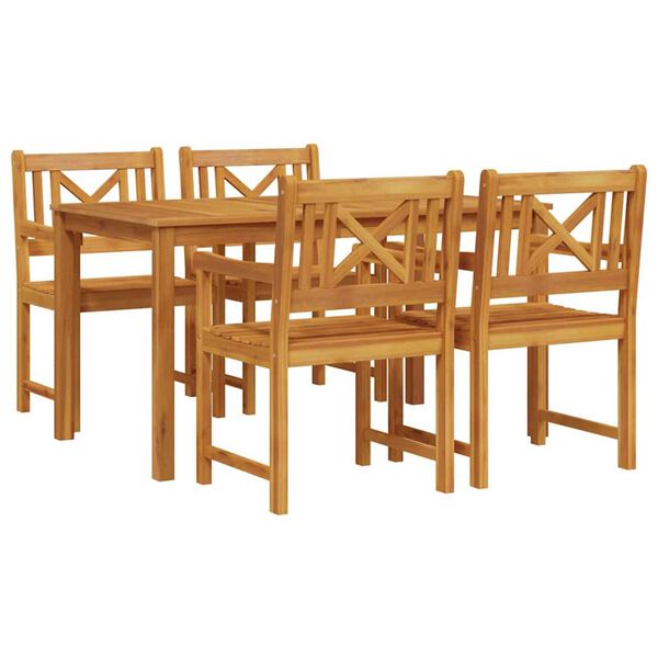 vidaXL Ensemble de salle à manger pour jardin 5 pcs Marron