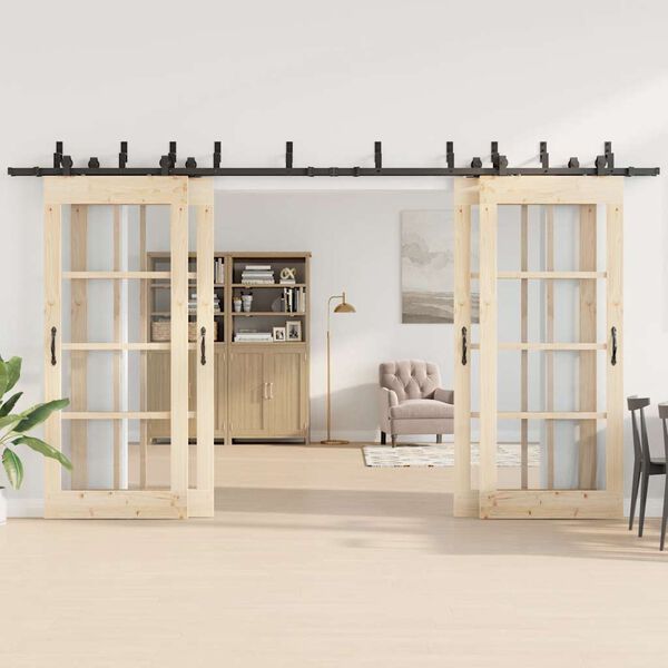 vidaXL Kit de quincaillerie de porte coulissante 400 cm acier noir