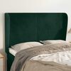 vidaXL T&ecirc;te de lit avec oreilles Vert fonc&eacute; 147x23x118/128 cm Velours