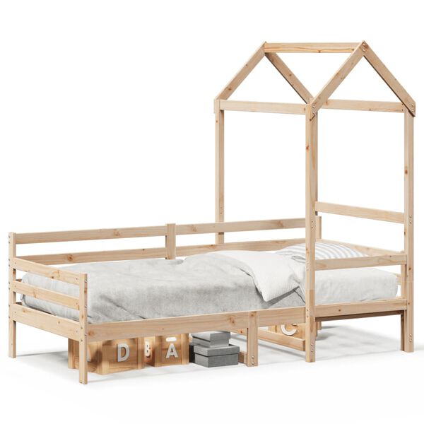 vidaXL Lit de jour avec toit sans matelas 90x190 cm bois massif