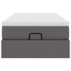 VidaXL Cadre de lit ottoman avec matelas gris 90x190 cm similicuir