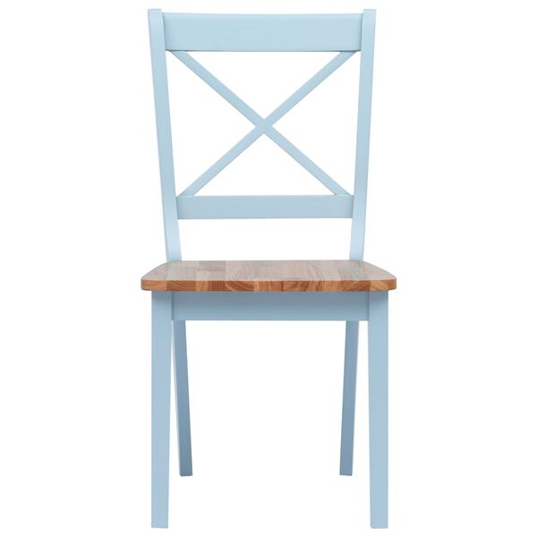 vidaXL Chaises &agrave; manger lot de 2 gris et bois clair bois h&eacute;v&eacute;a massif