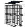 vidaXL Chenil d'ext&eacute;rieur avec toit pour chiens Acier 1,84 m&sup2;