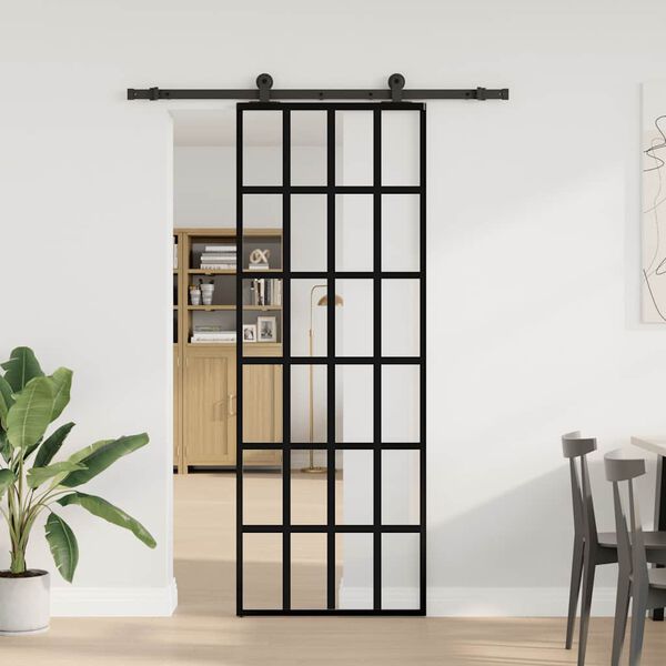 vidaXL Porte coulissante avec kit de quincaillerie 76x205 cm Verre ESG