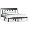 vidaXL Cadre de lit sans matelas gris bois massif 120x200 cm