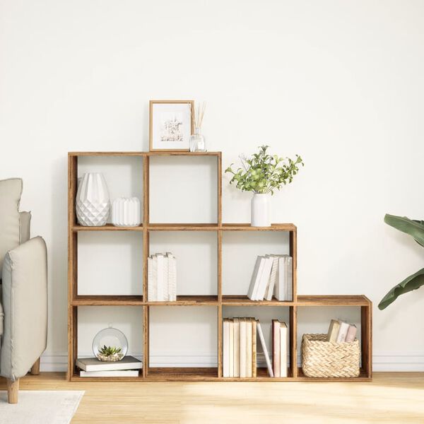 vidaXL &Eacute;tag&egrave;re s&eacute;paratrice de pi&egrave;ce &agrave; 3 niveaux vieux bois