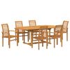 vidaXL Ensemble de salle &agrave; manger pour jardin 7 pcs Marron