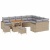 vidaXL Ensemble de canap&eacute; de jardin 12 pc Beige polyrotin