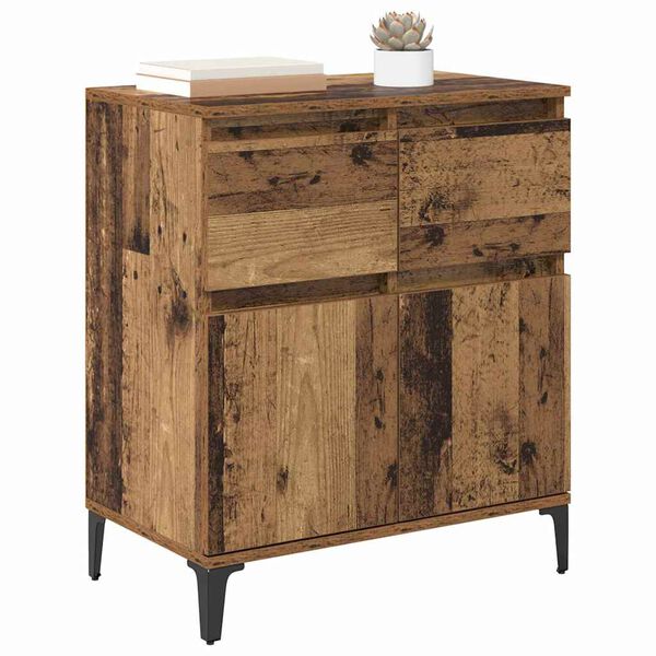 vidaXL Buffet Bois Ancien 60 x 35 x 70 cm Bois d'ing&eacute;nierie et fer