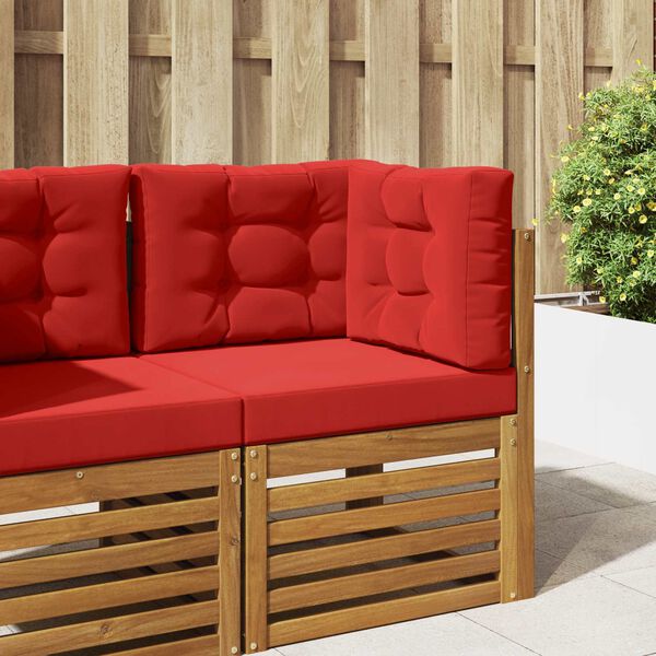 vidaXL Coussin de canap&eacute; d'ext&eacute;rieur 3 pcs Rouge Polyester