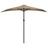 vidaXL Parasol de balcon avec mât en aluminium Taupe 270x144 cm Demi