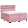 vidaXL Sommier &agrave; lattes de lit avec matelas Rose 200x200 cm Velours