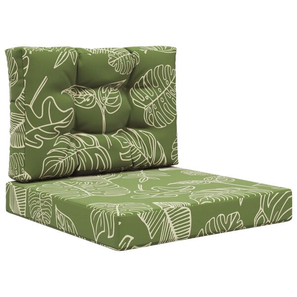 vidaXL Coussin de canap&eacute; d'ext&eacute;rieur 2 pcs Mod&egrave;le feuille Polyester