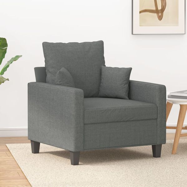 vidaXL Fauteuil Gris fonc&eacute; 60 cm Tissu