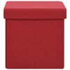 vidaXL Tabouret de rangement pliable avec motif de chat Bordeaux Tissu