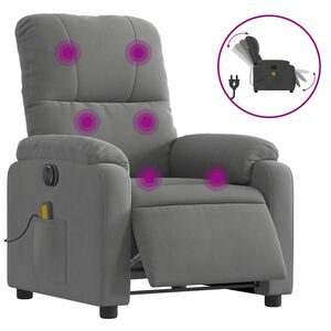 vidaXL Fauteuil inclinable de massage &eacute;lectrique gris fonc&eacute;