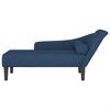 vidaXL Chaise longue avec coussins bleu tissu