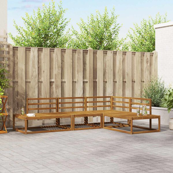 vidaXL Ensemble de canap&eacute;s d'ext&eacute;rieur 4 Pi&egrave;ce Naturel