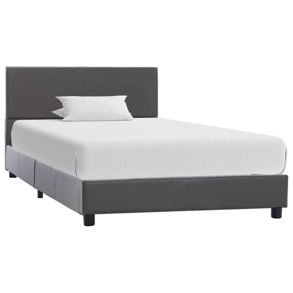 vidaXL Cadre de lit sans matelas gris similicuir 90x200 cm
