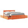 vidaXL Lit avec tiroirs/matelas cire marron 160x200 cm bois massif pin