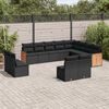 vidaXL Salon de jardin 12 pcs avec coussins noir r&eacute;sine tress&eacute;e