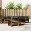 vidaXL Ensemble de canap&eacute;s d'ext&eacute;rieur 7 pcs Naturel et Anthracite