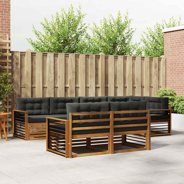 vidaXL Ensemble de canap&eacute;s d'ext&eacute;rieur 7 pcs Naturel et Anthracite