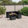 vidaXL Salon de jardin 5 pcs avec coussins noir r&eacute;sine tress&eacute;e