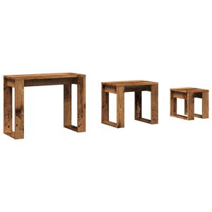 vidaXL Tables gigognes 3 pcs vieux bois bois d'ing&eacute;nierie