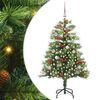 vidaXL Sapin de No&euml;l artificiel 150 LED Blanc chaud PVC et m&eacute;tal Vert