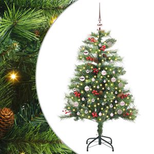 vidaXL Sapin de No&euml;l artificiel 150 LED Blanc chaud PVC et m&eacute;tal Vert