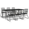 vidaXL Ensemble &agrave; manger de jardin 7 pcs Noir Rotin PVC