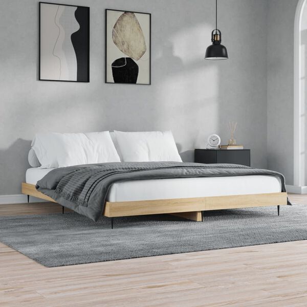 vidaXL Cadre de lit sans matelas ch&ecirc;ne sonoma 140x200 cm