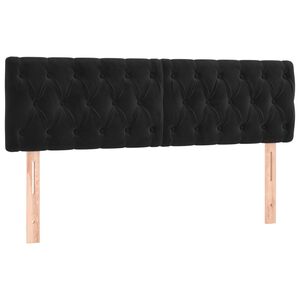 vidaXL T&ecirc;tes de lit Noir 144 x 7 x 78/88 cm Velours