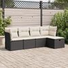 vidaXL Salon de jardin 5 pcs avec coussins noir r&eacute;sine tress&eacute;e