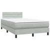 vidaXL Sommier &agrave; lattes de lit et matelas gris clair 120x220cm velours