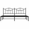 vidaXL Cadre de lit m&eacute;tal sans matelas avec t&ecirc;te de lit noir 200x200cm
