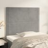 vidaXL T&ecirc;te de lit Gris clair 100x5x118/128 cm Velours