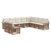 vidaXL Ensemble de canap&eacute; de jardin 10 pc Beige polyrotin
