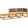 vidaXL Ensemble de canapés de jardin 3 pièces avec coussins, bois d'acacia et corde,